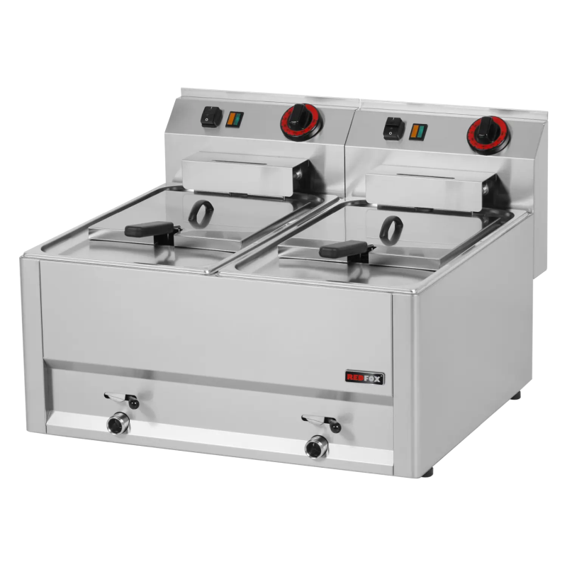 Elektro-Fritteuse 2x 8 Liter Becken Ausführung 400 Volt - Tischgerät