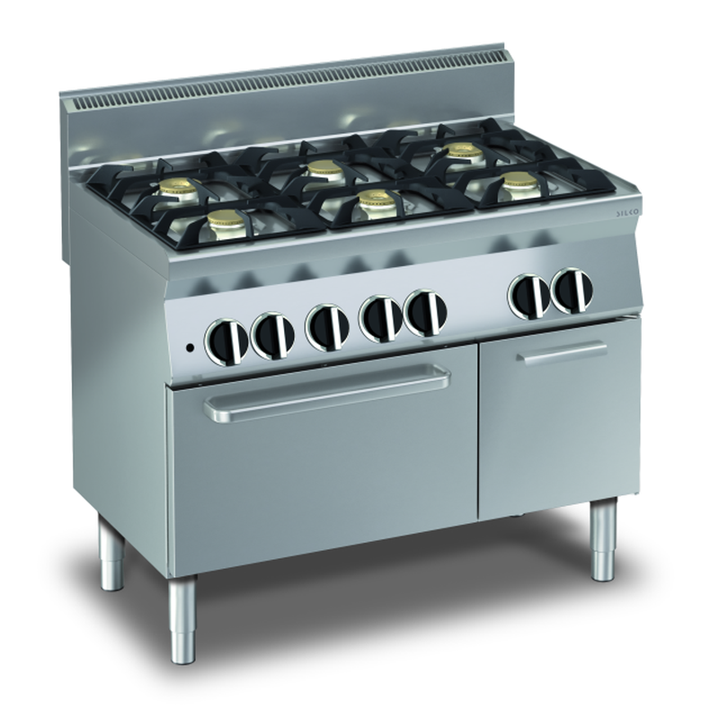 Gas-Herd mit 6 Brennern und Gasofen
