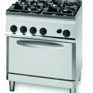 Gas-Herd 19,5kW 4 Brenner mit Elektro Backofen