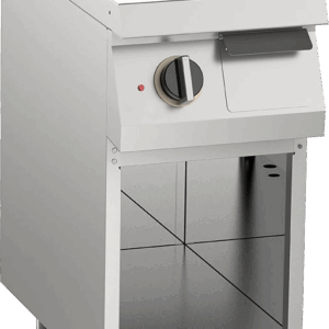 Elektro-Grillplatte gerillt aus Edelstahl 5,4kW mit 1 Heizzone offener Unterbau