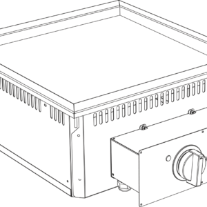 Elektro Grillplatte Grillfläche glatt verchromt Drop In 700 Breite 600mm