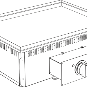 Elektro Grillplatte Grillfläche glatt verchromt Drop In 700 Breite 800mm