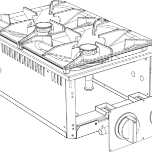 Gasherd 2 Flammen Drop In 700 Breite 400mm