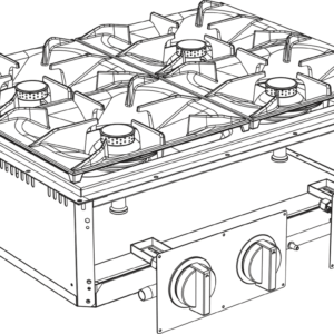 Gasherd 4 Flammen Drop In 700 Breite 800mm