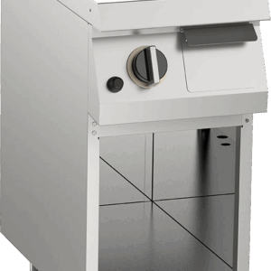 Gas-Grillplatte gerillt verchromt 7kW mit 1 Heizzone offener Unterbau