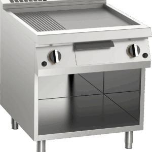 Gas-Grillplatte geteilt aus Edelstahl 12kW 1 Heizzone offener Unterbau