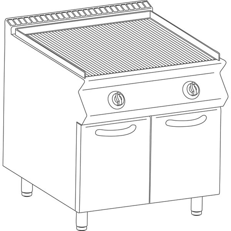 Gas-Lavasteingrill 2 Heizzonen 20 kW