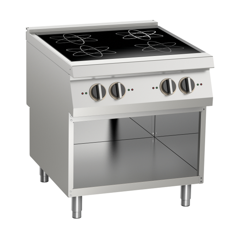 Kochfläche Induktion 4 Platten 4x5 kW, offener Unterbau