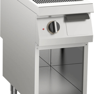 Elektro-Grillplatte gerillt verchromt 7,5 kW mit 1 Heizzone offener Unterbau