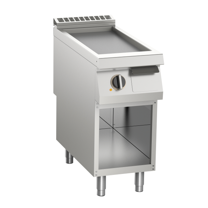 Elektro-Grillplatte glatt verchromt 10,5kW mit 1 Heizzone offener Unterbau