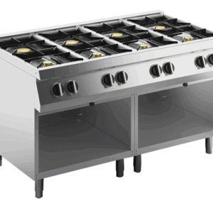 Gas-Kochfläche 8 Brenner 54 kW, offener Unterbau