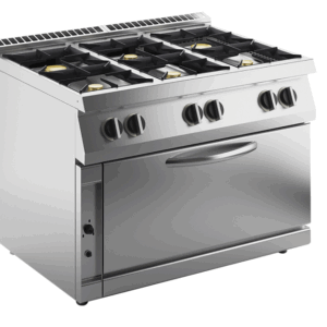 Gas-Herd 6 Brenner 54 kW mit Gas-Großofen 12kW