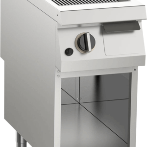 Gas-Grillplatte gerillt verchromt 10,5kW mit 1 Heizzone offener Unterbau
