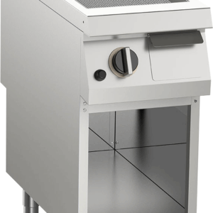 Gas-Grillplatte gerillt aus Edelstahl 10,5 kW mit 1 Heizzone offener Unterbau