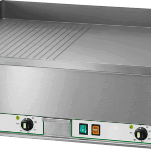 Elektro-Grillplatte 6kW 2 Heizzonen 1/2 glatt + 1/2 gerillt