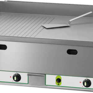 Gas-Grillplatte 8KW 2 Heizzonen 1/2 glatt + 1/2 gerillt