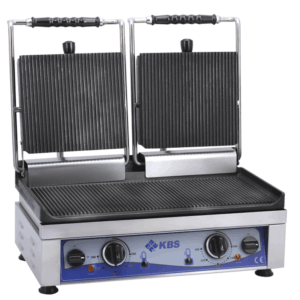 Kontaktgrill Grillfläche 52x24cm oben & unten gerillt 2 Heizzonen