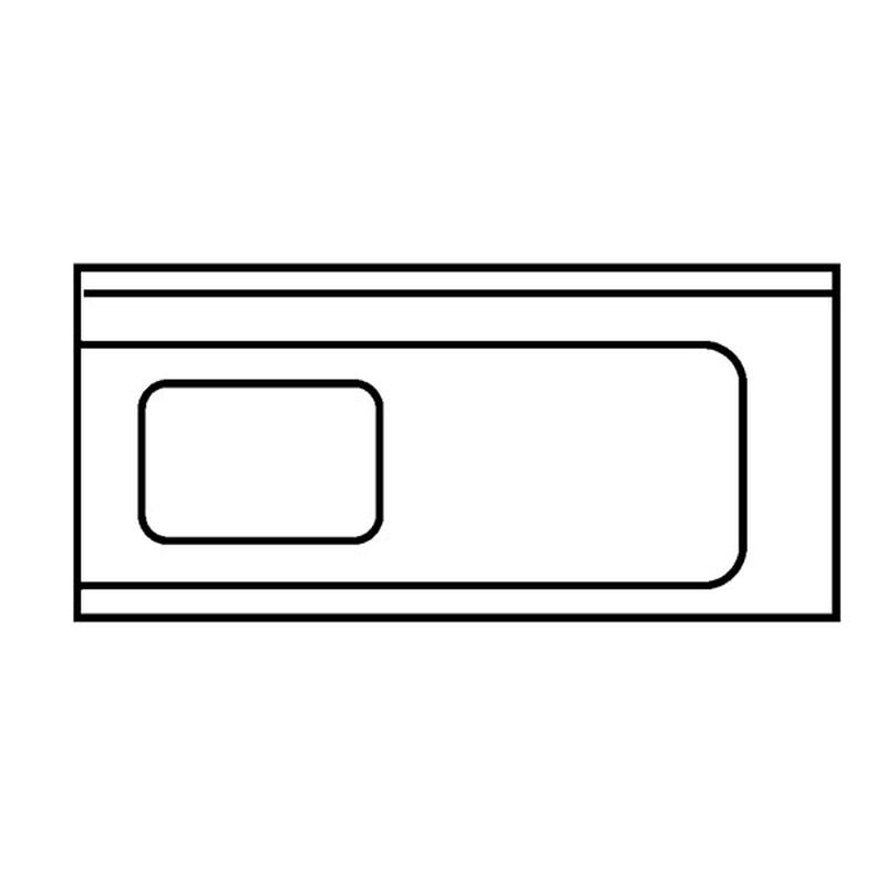 Zulauftisch 1 Becken Anbau rechts ohne Grundboden mit Aufkantung