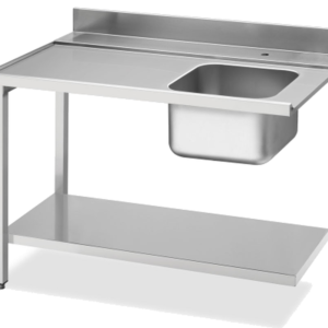 Zulauftisch Becken rechts, Breite 120cm, Grundboden und Aufkantung