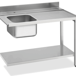 Zulauftisch Becken links, Breite 120cm, Grundboden und Aufkantung