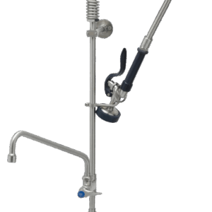 EVERSTEEL Edelstahl 2-Hebelmischer 1-Loch mit Schwenkhahn und HIGH-FLOW Brause