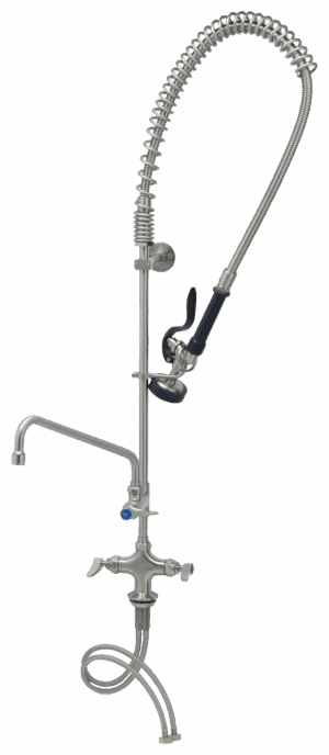 EVERSTEEL Edelstahl 2-Hebelmischer 1-Loch mit Schwenkhahn und HIGH-FLOW Brause