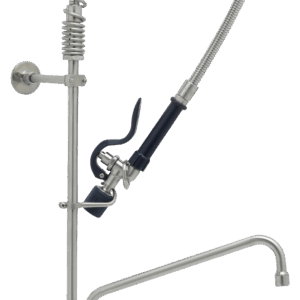 EVERSTEEL Edelstahl 2-Hebelmischer 1-Loch mit Schwenkhahn mit LOW-FLOW Brause