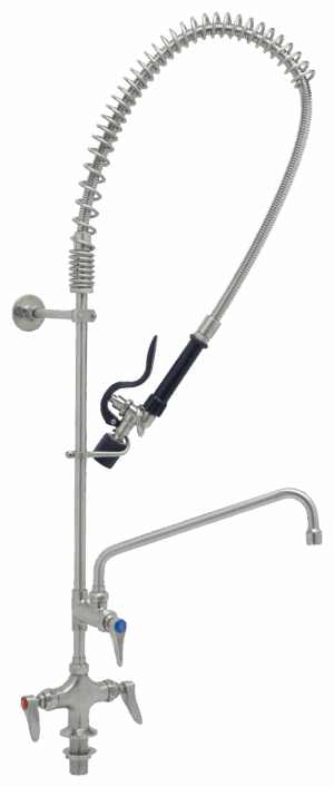 EVERSTEEL Edelstahl 2-Hebelmischer 1-Loch mit Schwenkhahn mit LOW-FLOW Brause