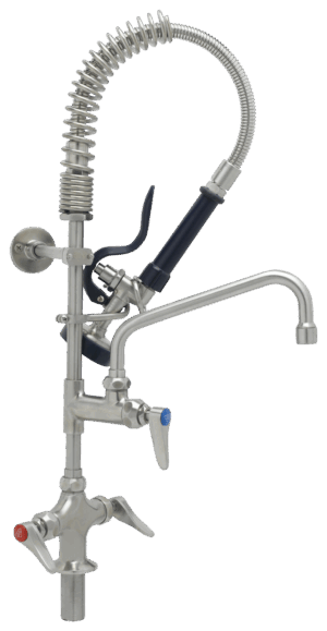 EVERSTEEL Edelstahl 2-Hebelmischer 1-Loch mit Schwenkhahn und HIGH-FLOW Brause