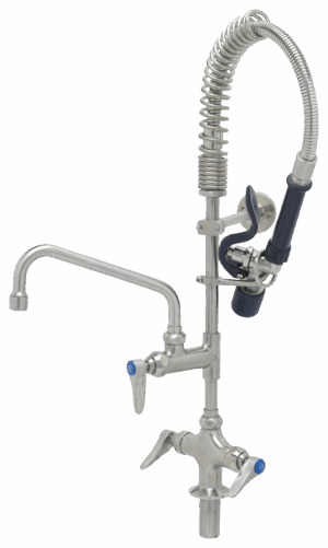 EVERSTEEL Edelstahl 2-Hebelmischer 1-Loch mit Schwenkhahn und LOW-FLOW Brause