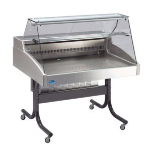 Mehrzweckvitrine Delicious 1250 C mit gebogenem Glasaufbau