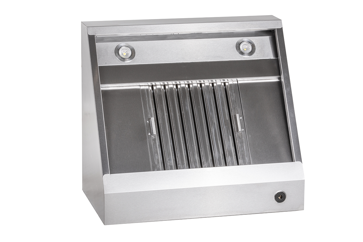 Wandhaube Trapezform 120x70cm Anschlußfertig-Filter Typ F2