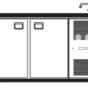 Getränketheke Paris mit 1 Becken rechts