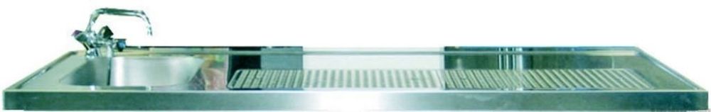 Schanktischabdeckung 1600x700mm mit Aufkantung 1 Becken links