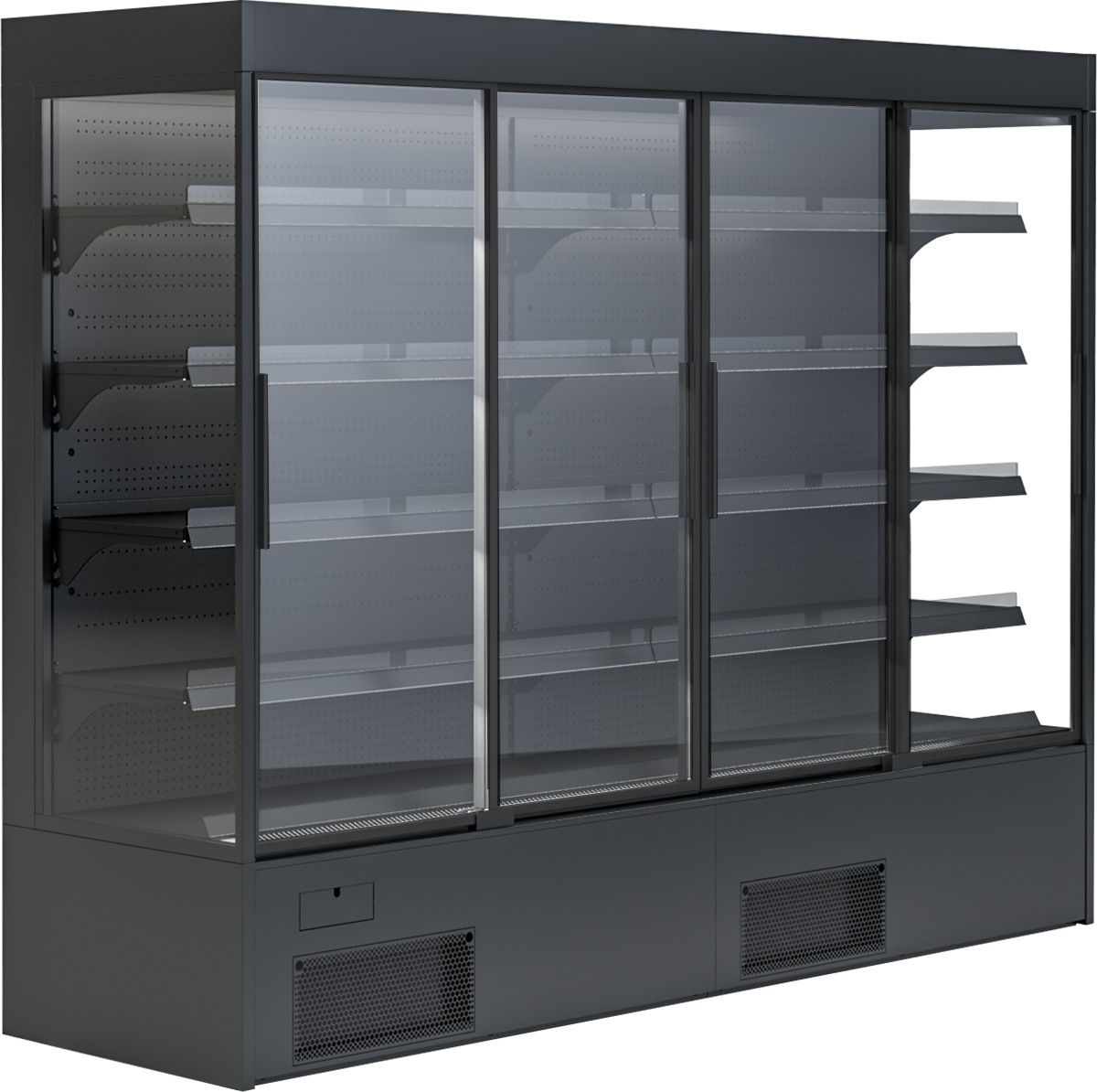 Wandkühlregal Variant 257 Black Line mit Glasschiebetüren