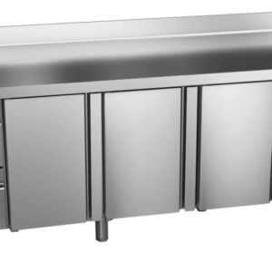 Kühltisch Ready KT4002 mit Arbeitsplatte, Aufkantung 3 Türen 2 halbe Schublade