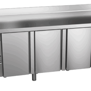 Kühltisch Ready KT4612 mit Arbeitsplatte, Aufkantung 3 Türen, 2 halbe Schubladen
