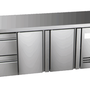 Kühltisch Ready KT3602 mit Arbeitsplatte 2 Türen, 2 halbe Schubladen