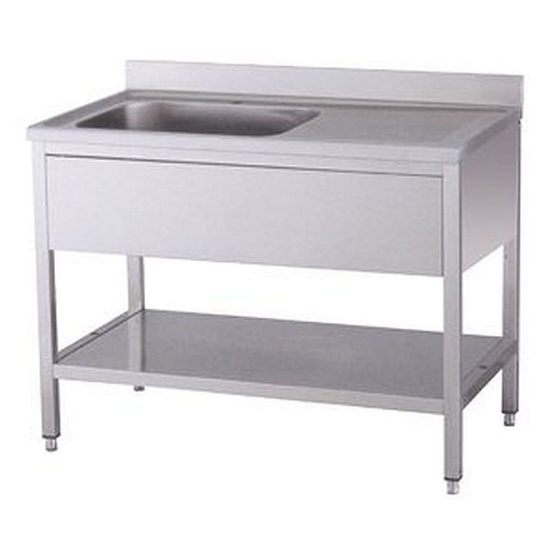 Spültisch 1 Becken links mit Aufkantung B 120cm