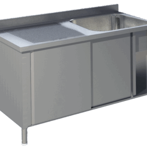 Spülschrank mit Schiebetüren B 120cm - Becken rechts