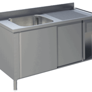 Spülschrank mit Schiebetüren B 120cm - Becken links