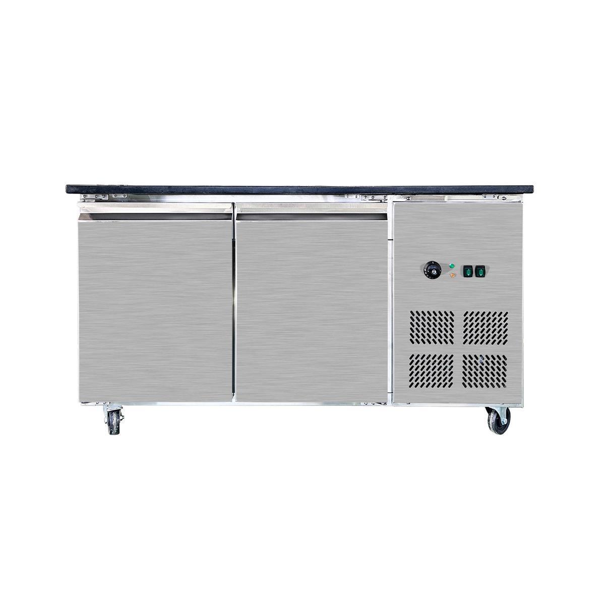 SNACK-Line Bain-Marie Theke 4x GN1/1, Granit Star Galaxy schwarz, 153x82x85,5 Glasaufbau Klarglas ohne Zwischenablage, H=396mm