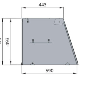 SNACK-Line, Kalte Theke, 4x GN1/1, Granit Star Galaxy schwarz, 153x82x85.5 Glasaufbau Klarglas  mit Zwischenablage, H=496mm