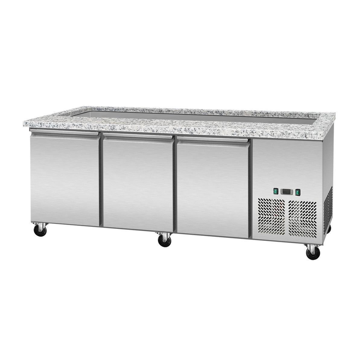 SNACK-Line, Kalte Theke, 5x GN1/1, Granit rosa-grau, OHNE Glas, 188x82x85.5