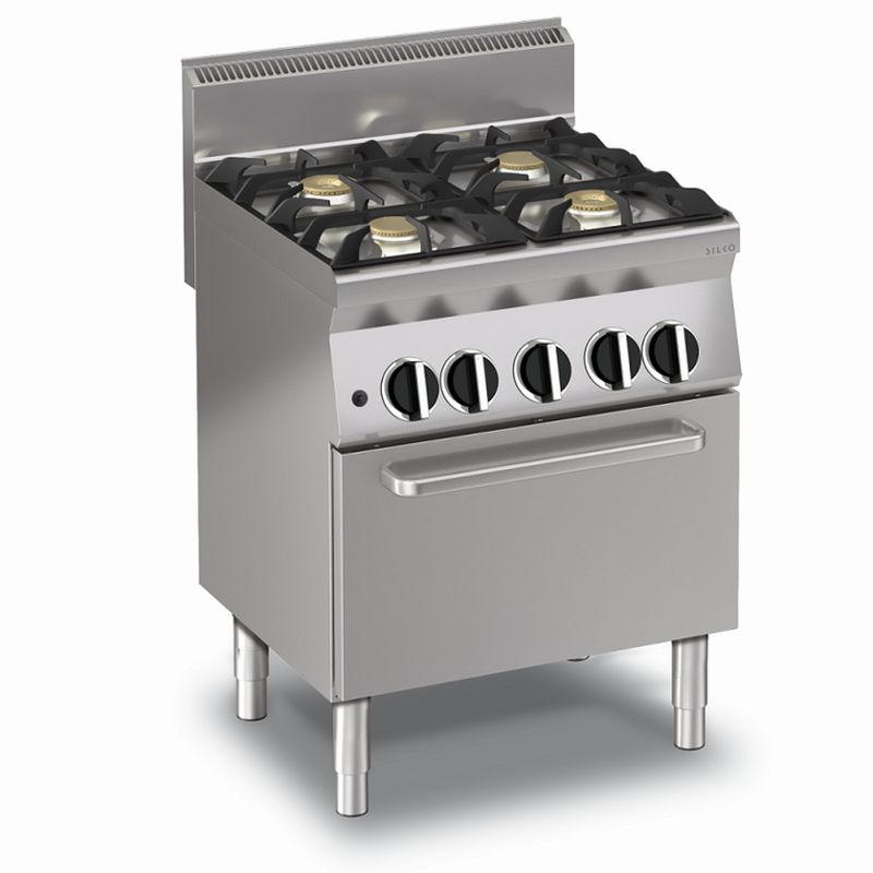 Gas-Herd mit 4 Brennern und Gasbackofen