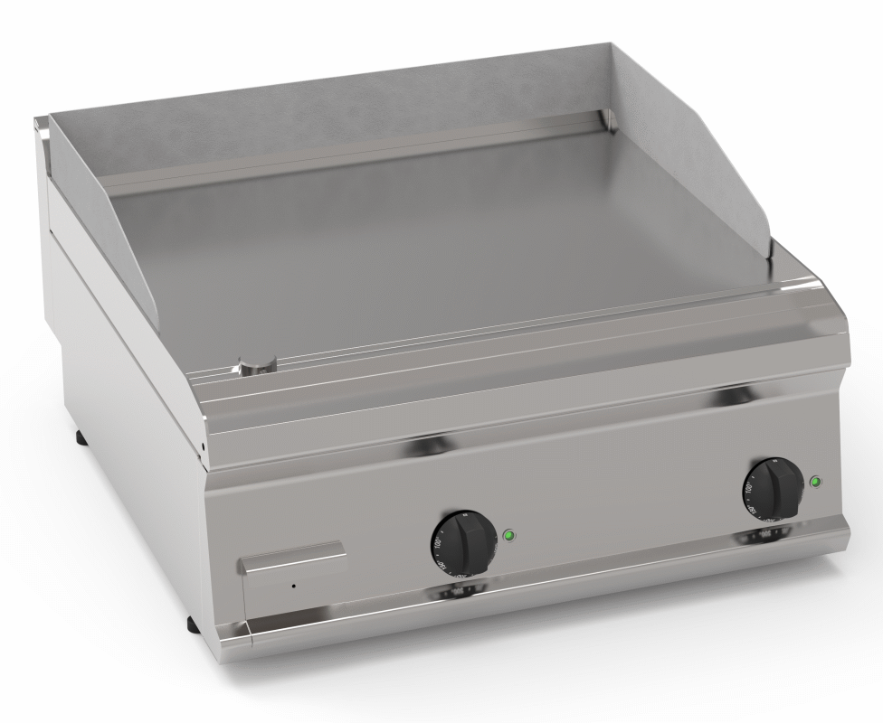Elektro-Grillplatte glatt hartverchromt mit 2 Heizzonen Tischgerät