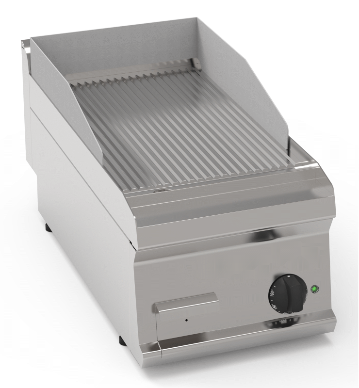 Elektro-Grillplatte gerillt hartverchromt mit 1 Heizzone Tischgerät