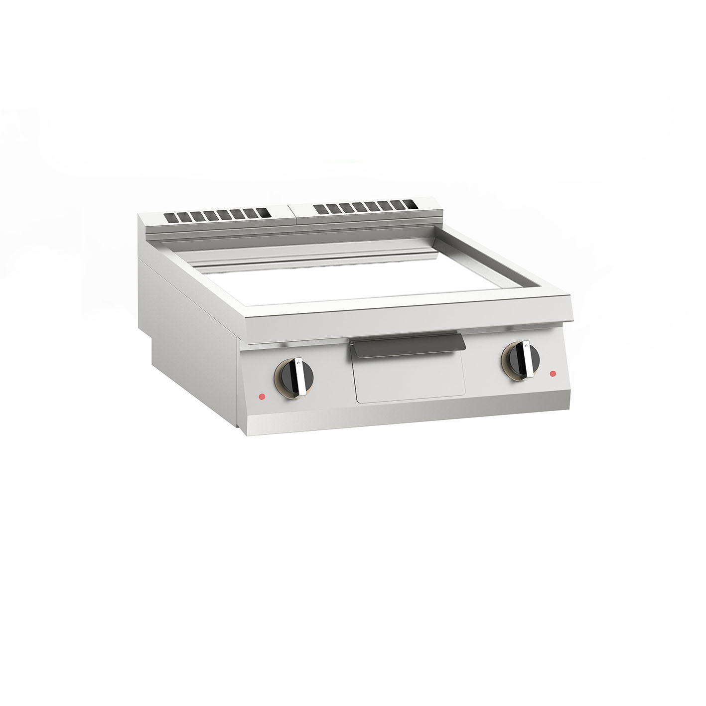 Elektro-Grillplatte glatt verchromt 10,8kW 2 Heizzonen, Auftischtgerät