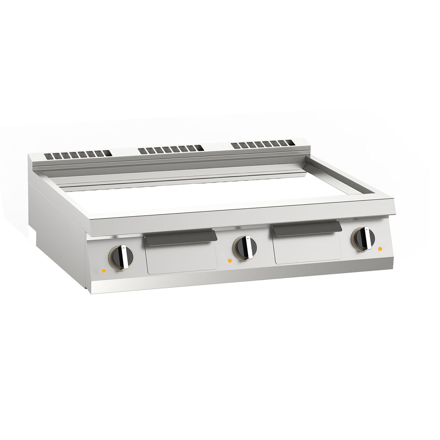 Elektro-Grillplatte glatt verchromt 21 kW 3 Heizzonen, Auftischgerät