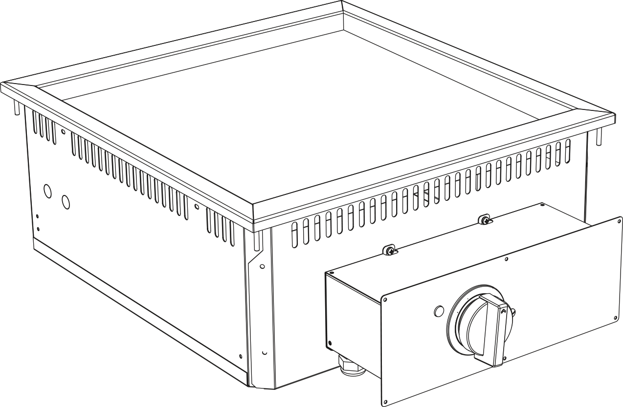 Elektro Grillplatte Grillfläche glatt verchromt Drop In 700 Breite 600mm